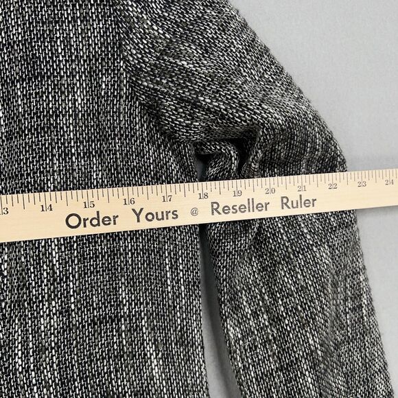 Chicos Jacket Women 0 Metallic Jewel Embellished Tweed Long Blazer Career Cruise - Picture 10 of 13